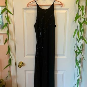 VINTAGE halter black prom dress